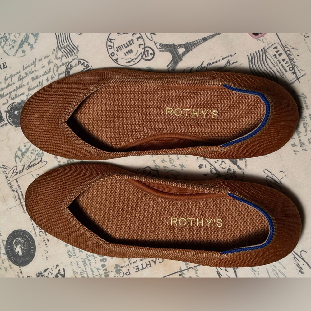Rothy's Brown and Blue Ballet Flats
